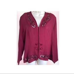 KAITLIN CONNER- Burgundy jacket size 16.